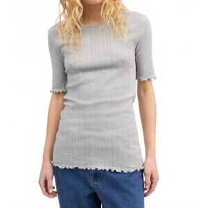 NEW SKALL STUDIO edie short sleeve tee in grey melange